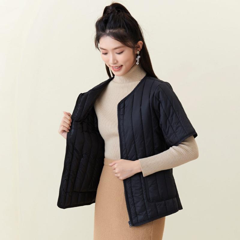 Women's new zipper thickened thermal cotton liner women's home cotton-padded clothes cotton-padded short-sleeved tops 2466
