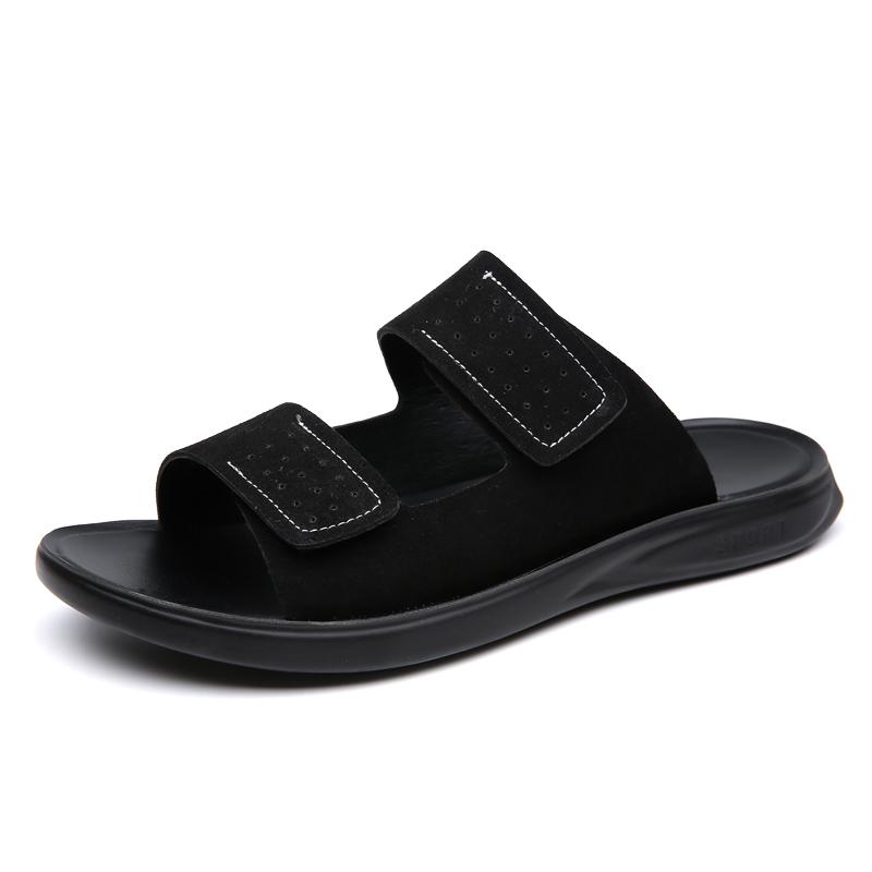 

Summer casual men s shoes Breathable comfortable trendy design style Walking on the streets and beaches High quality slippers 48 чёрный