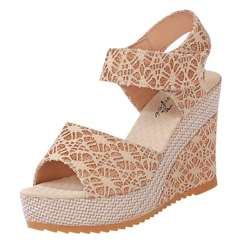 2024 Fashion Shoes for Women Slip on Women's Sandals Summer Solid Open Toe High Heels Water Proof Roman Daily Sandals Women