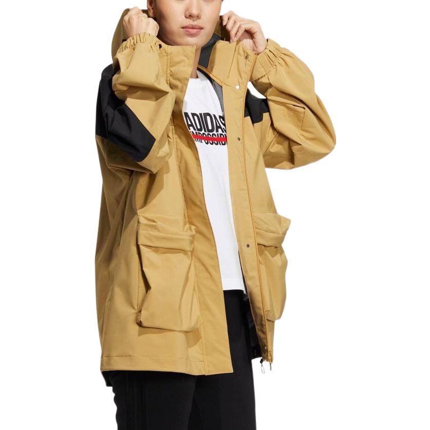 Adidas FW22 Design Logo Printed Hooded Jacket Women Jackets Multicolor HM2817