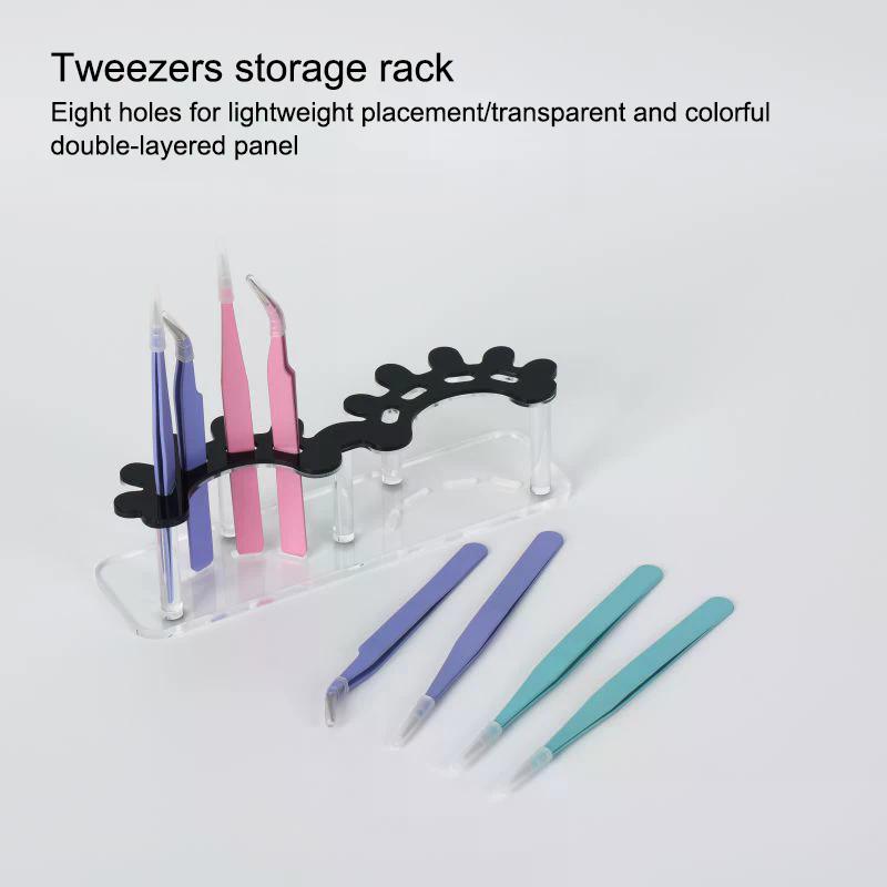 Acrylic Eyelash Tweezers Storage Rack Tweezer Organizer Holder Stand Eyelash Extension Tools Makeup Beauty Shelf 8 Holes