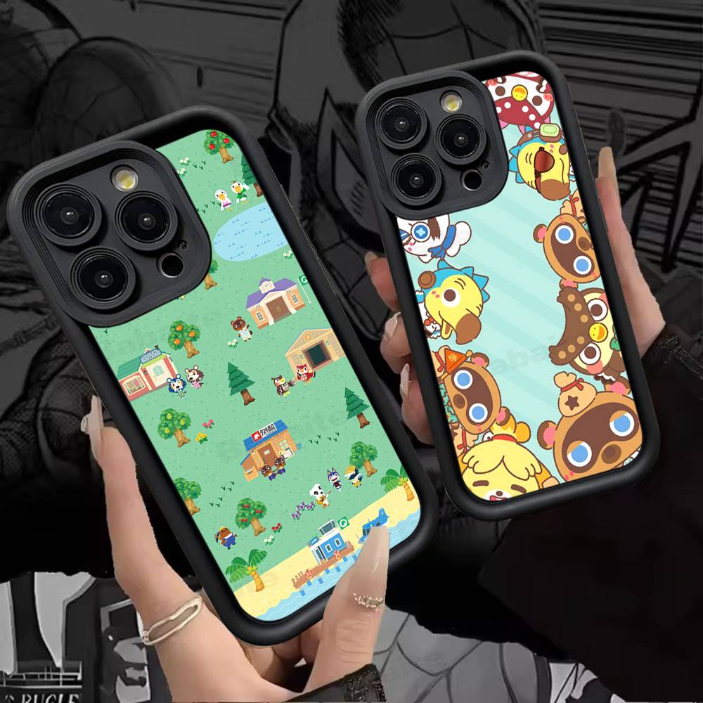 Game A-Animal C-C-Crossing Silicone Soft Phone Case For IPhone 17 16 15 14 Plus 13 12 Mini 11 Black Cover