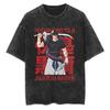 Jujutsu Kaisen Fushiguro Toji T Shirt Vintage Acid Wash Graphic Men Oversized Streetwear Anime Cotton Retro Clothing Top Tee