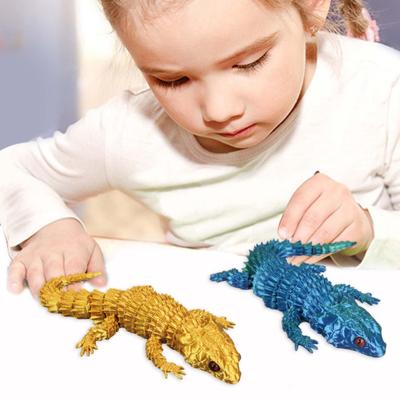 3D Lizard Simulation Model Action Toy Desktop Decor Realistic Looking Vibrant Color Animal Theme Lizard Fidget Toy Photography Prop