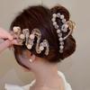 Light Luxury  High-end Sense of Flower  Pearl  Rhinestone  Clip  Female Back Head  Hair Clip  Large Hairpin  Headdress  Hairpin
