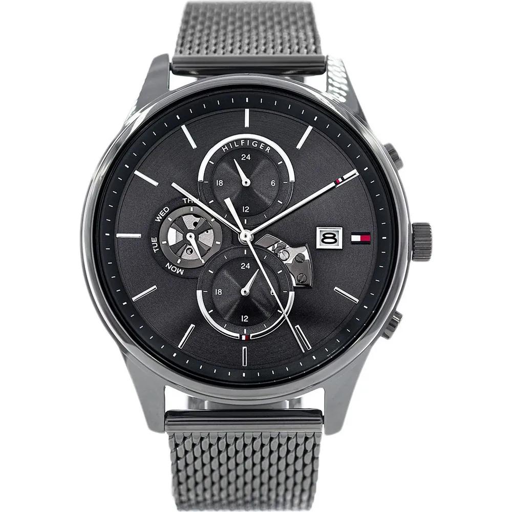 

Tommy Hilfiger Weston Black Grey Metal Strap Men s Quartz Watch 1710506 чёрный
