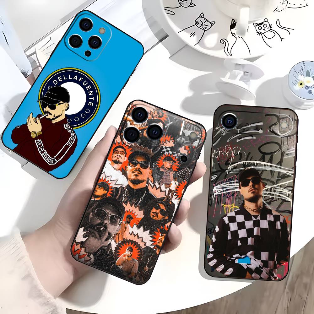 D-Dellafuente FC Phone Case For iPhone 17,16,15,14,13,12,11 Plus,Pro Max,XS,Soft Silicone Black Cover