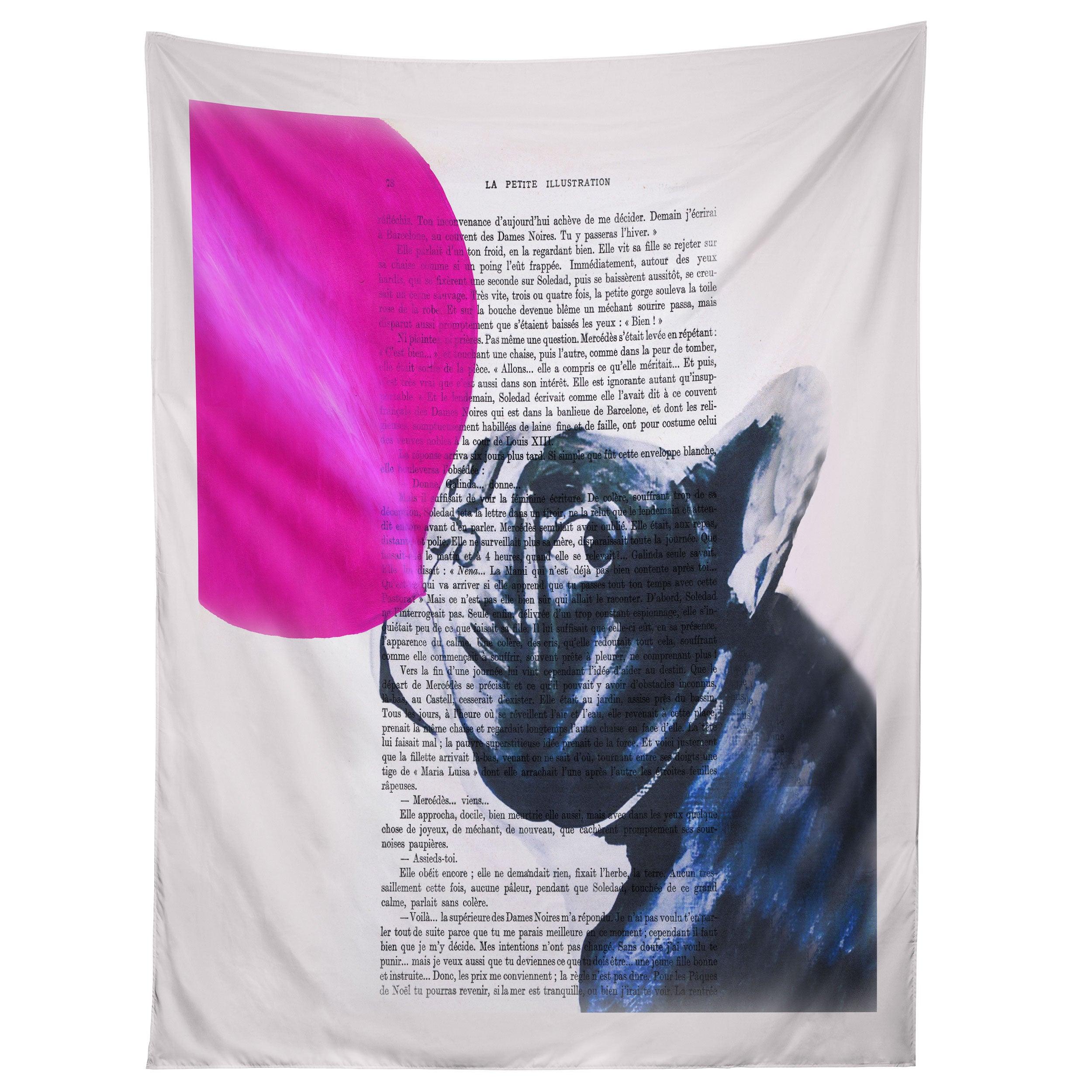 BULLDOG WITH BUBBLEGUM 02 tapestry 75x100