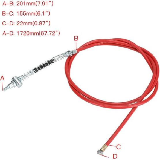 Mini Bike Brake Lever Kit 67 inch Drum Brake Cable Assembly Replacement for CT20