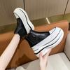 fashion 7cm Thick-soled Hidden Heel Ankle Boots All-match Comfortable High-top Sneakers Autumn New Chelsea Short Boots Casual Shoes