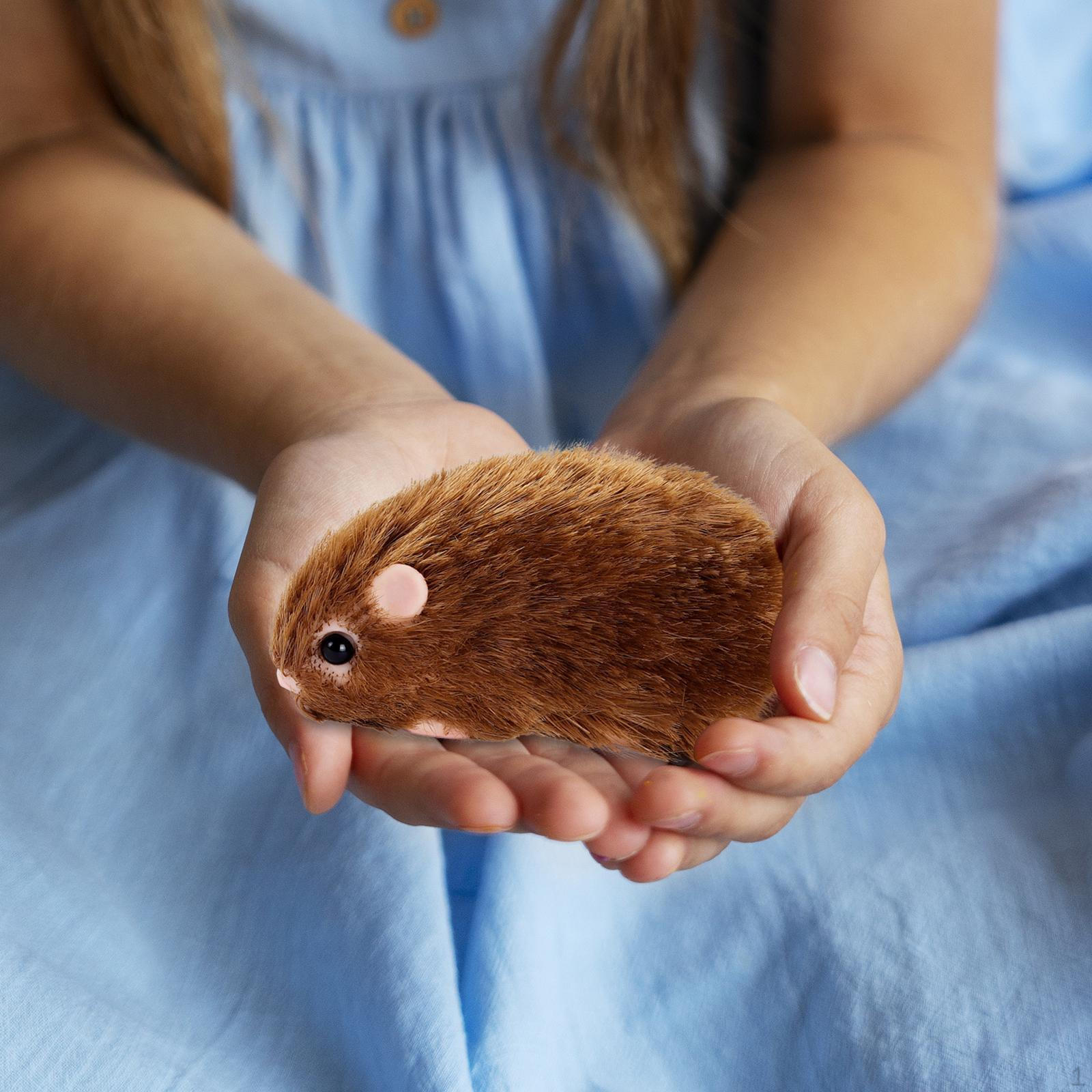 

Очаровательная фигурка хомяка, изготовленная вручную с пушистыми деталями - очаровательная скульптура животного для домашнего декора коричневый