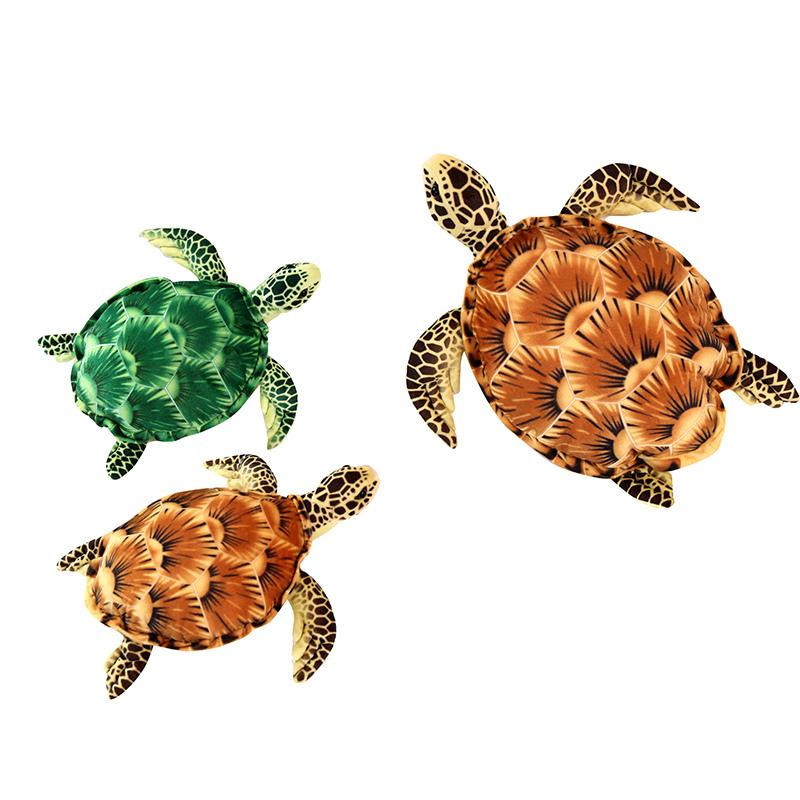 Favorite Toy Unisex Brown/Green 32Cm Tortoise Plush Toy Stuffed Simulated Underwater Animal Plushie Back Support Doll Gift