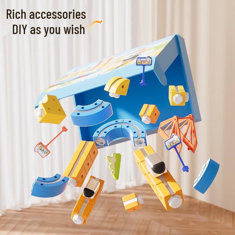 Electric Magnetic Track Building Blocks Set