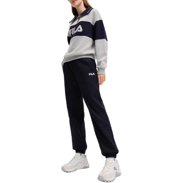 Fila Оригинальная Мода Удобные Простые Повседневные Ретро Трикотажные Спортивные Штаны Женские брюки Легендарный-Синий F11W519603F-NV