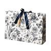 In Stock Cross-Border Gift Bag: Patterned Paper with Ribbon, Holiday Clothing Tote