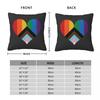 Gay Pride Rainbow Flag Heart Square Pillowcase Pillow Cover Cushion Throw Pillow for Home Bedroom Car