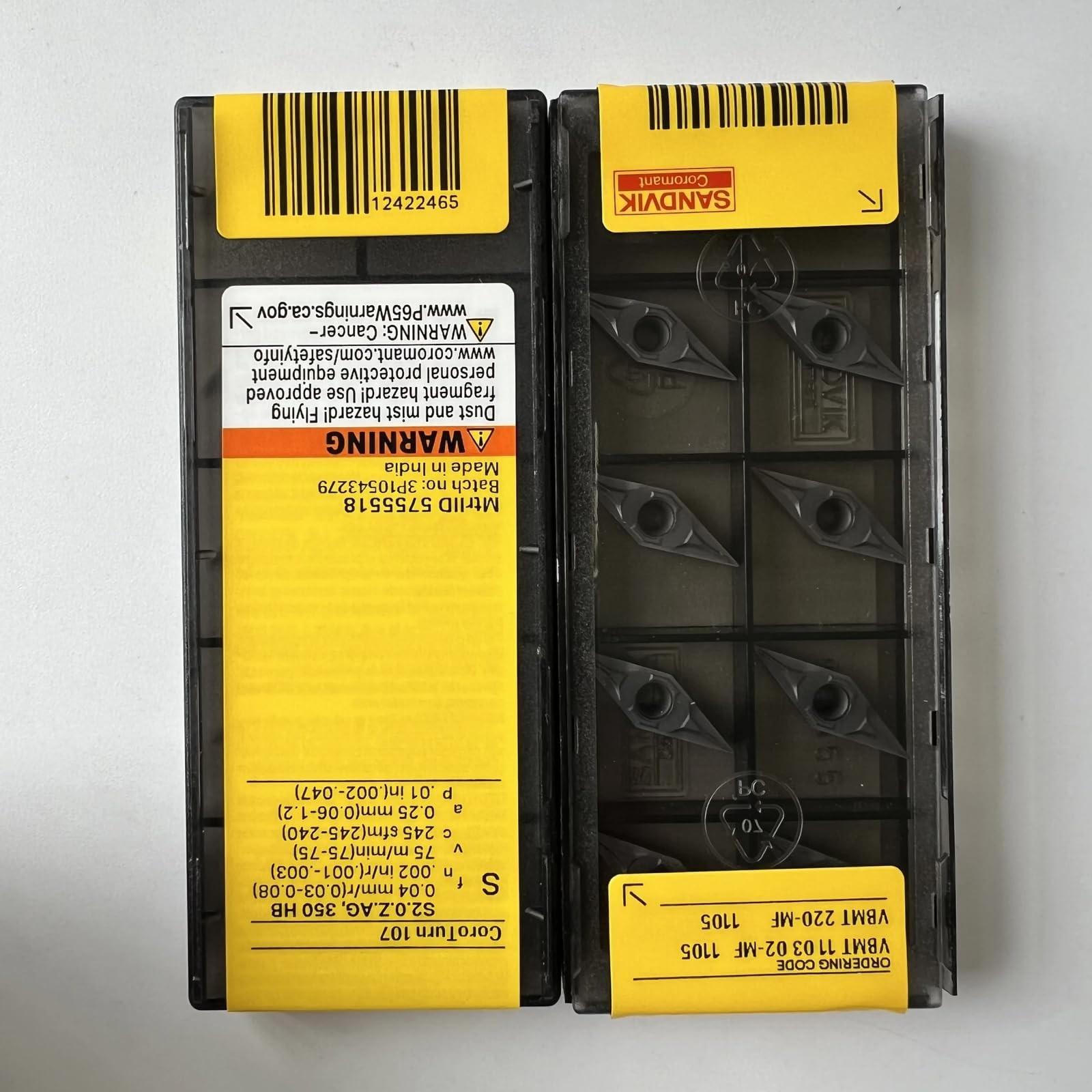 

Original Sandvik / VBMT110302-MF 1105 / CNC lathe carbide blade 10 Pcs