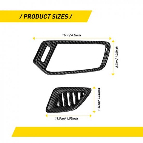 Fit Honda Accord 2018- Front Air Vent Frame Panel Carbon Fiber Inner Trim 4X