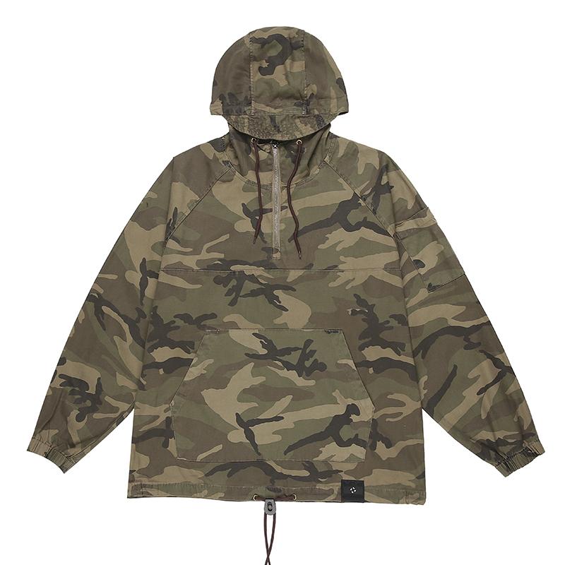 

Повседневная куртка-камуфляж для активного отдыха, ретро-куртка Tooling, мужская модная брендовая свободная куртка-пуловер Half-Pull Tide 3XL
