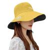 Women Summer Reversible Marguerite Embroidery Sun Protection Hat Fisherman Cap