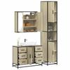 VidaXL Ensemble De Meubles De Salle De Bain 3 Pcs Chêne Sonoma, Armoire De Salle De Bain, Armoire De Rangement De Toilette, 3301081