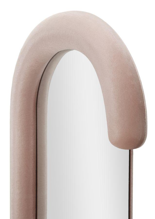 Wall Mirror Chantal Pink Velvet Cm 60X7X160