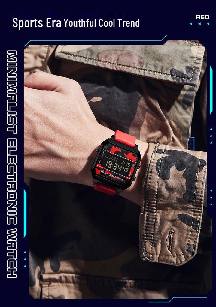 Sanda Men's Tactical Alarm Clock Camouflage Sports Wristwatch