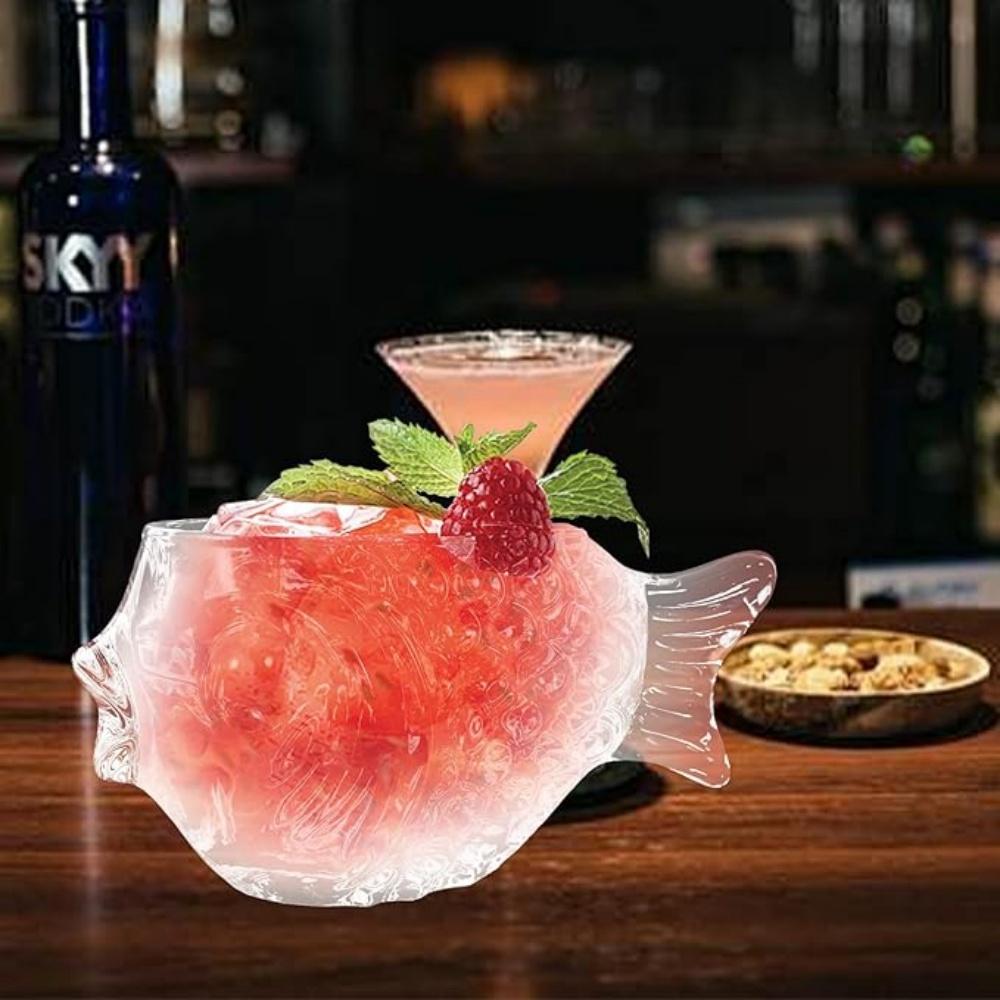 Novelty Cocktail Glasses Creative Wine Glasses Funny Whiskey Glasses Fish Shape Drinks Tumbler Thick Wine Mugs for Christmas