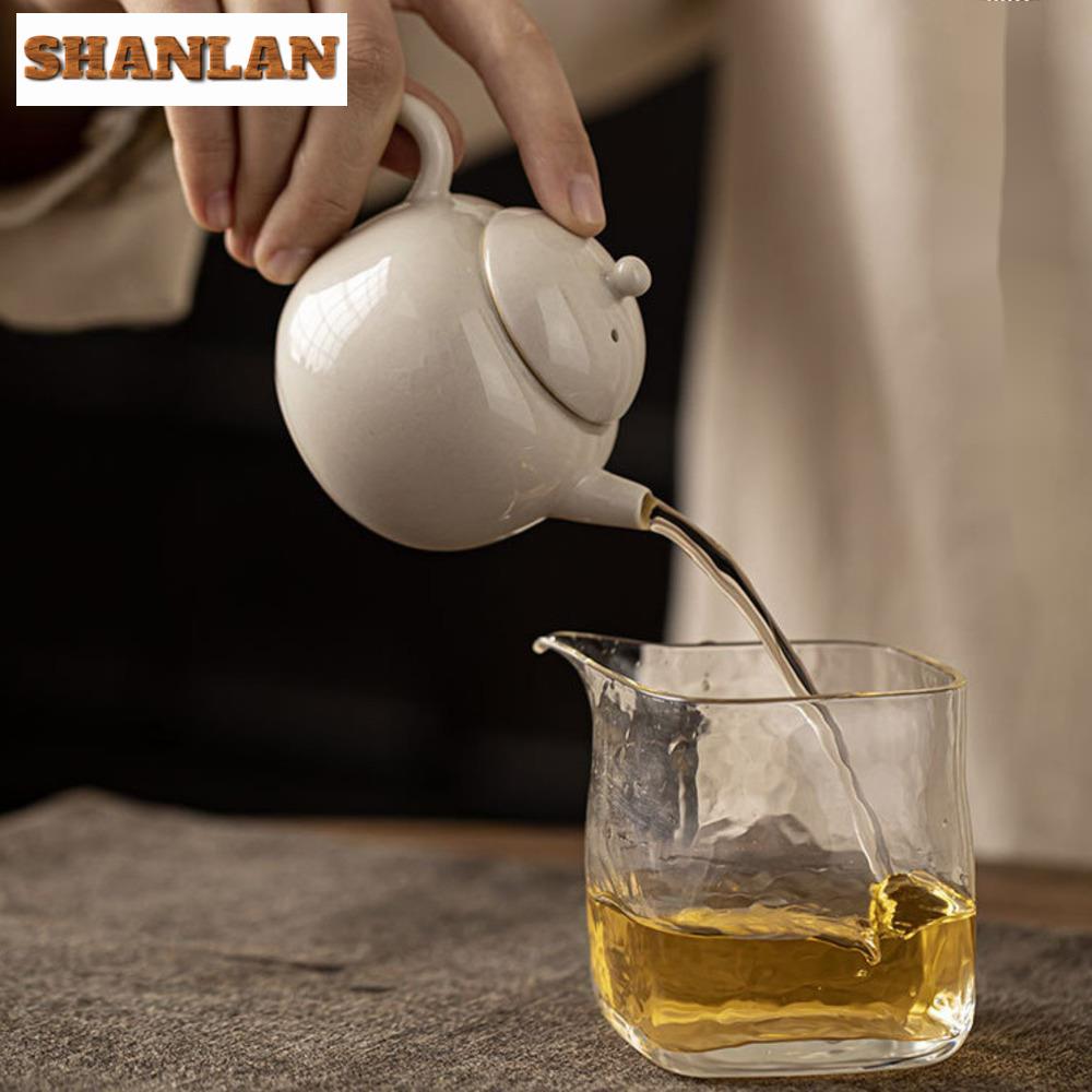 110ml Handmade Grass Wood Ash Porcelain Teapot Ancient Pot Tea Brewing Kettle with Infuser White Tea Tableware Supplies Craft