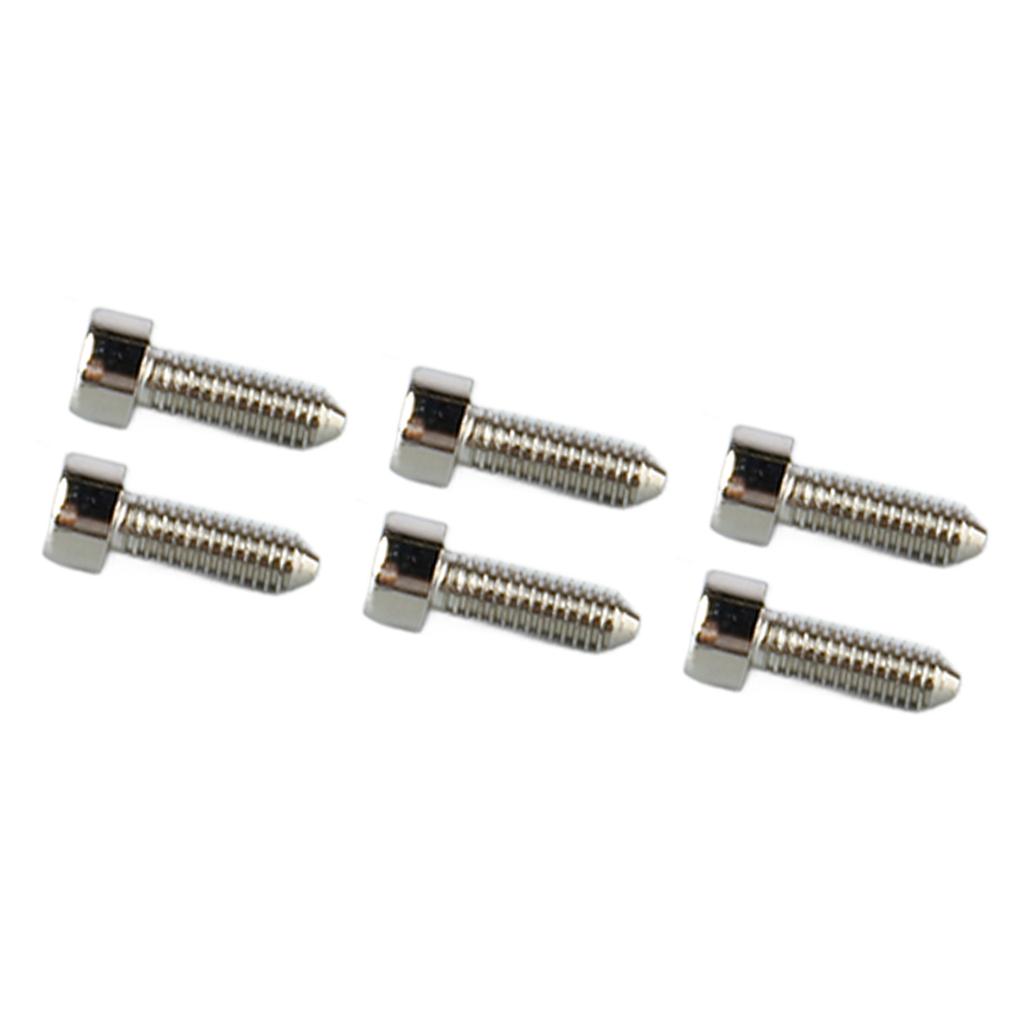 6PCS Guitar Hex Head Screws Double Tremolo Bridge Saddle String Locking Screw with Taper Tip Silver