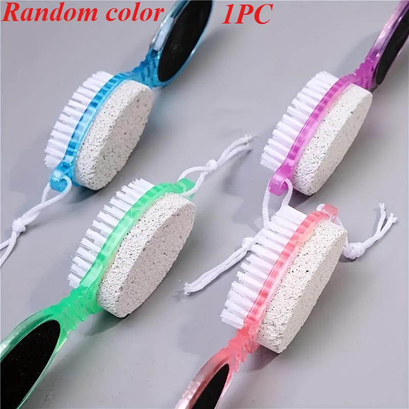 4 In 1 Pumice Stone Brush For Feet ,Foot Hand Toe Nail Cleaning Brush, Metal File And Emery Board