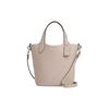 Hanna 18 Magnetic Snap Double Sided Leather Bucket Bag Hand Crossbody Shoulder Bag Small Women's Beige