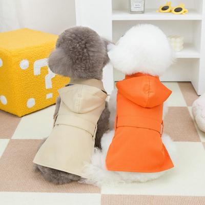 Pet Windbreaker Cloak Hooded Two Legged Coat Windproof Waterproof Waist Cinched Outdoor Coats Pet Dog Clothes Puppy