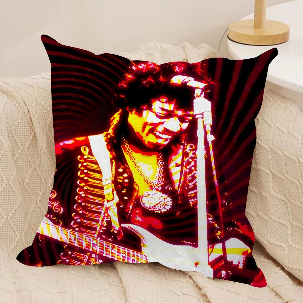 Singer JJimi HHendrix Cushion Cover Silky Short Plush Invisible Zipper Dustproof Sofa Pillow Case for Home Decor
