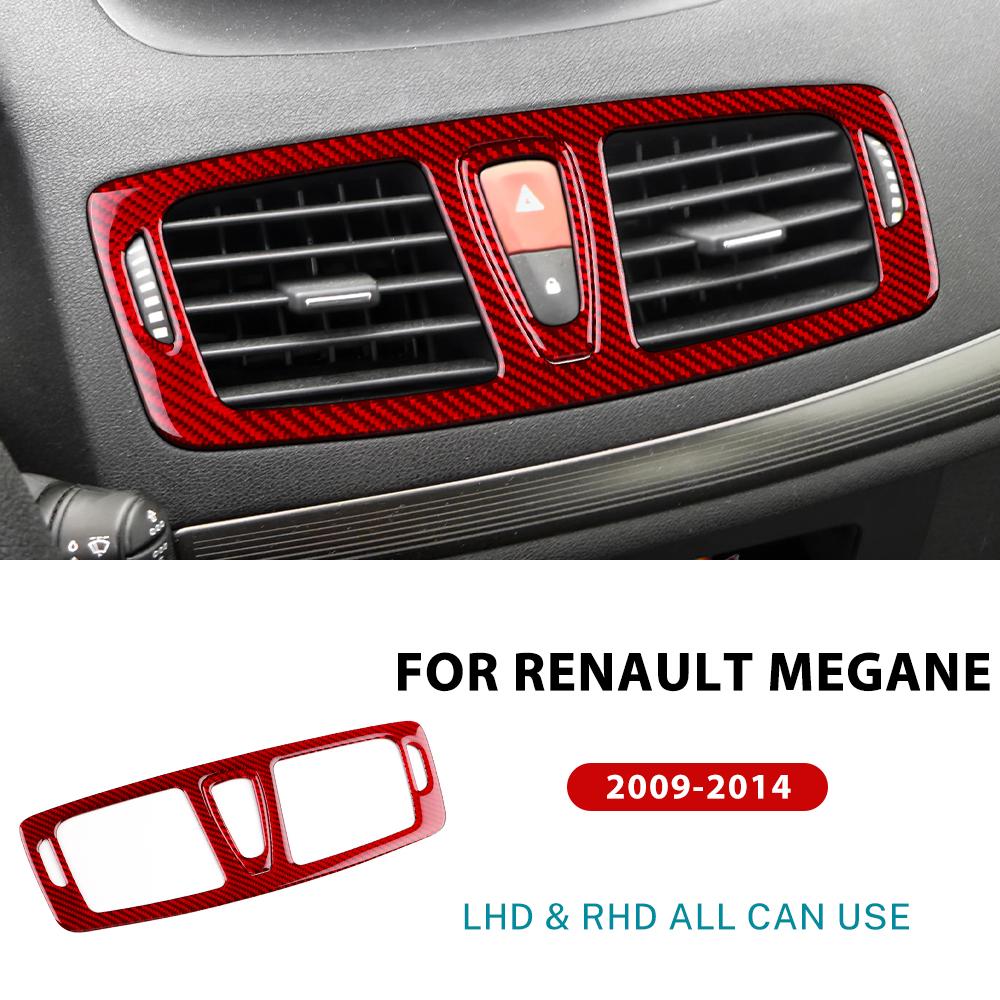 Real Soft Carbon Fiber Sticker For Renault Megane RS 2009 2010 2011 2012 2013 2014 2015 LHD RHD Car Center Console Air Outlet