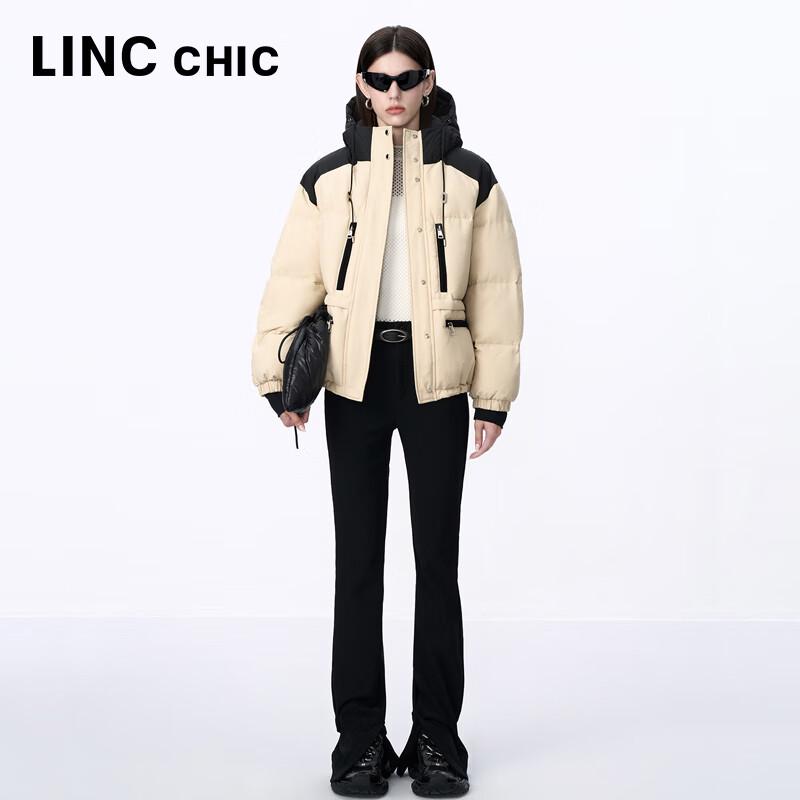 Jin Yu Jie Women's 2024 Winter Hooded Printed Short Down Jacket