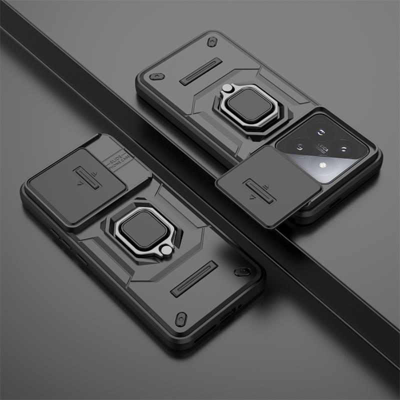 Pro pouzdro Xiaomi 14 Pro Magnetický držák do auta Prsten Pouzdra na telefon Pro Xiomi Xiaomy Mi14 Mi 14 14 Pro Posuvný chránič fotoaparátu Zadní kryt