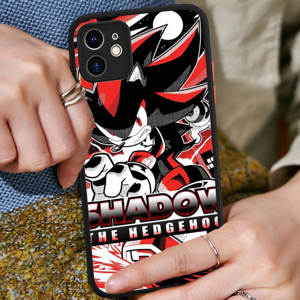 

Game Sonic Movie Anime For IPhone 16 15 14 13 12 11 Pro Max X XS MAX Plus Translucent Black Phone Cover iphone 15 pro