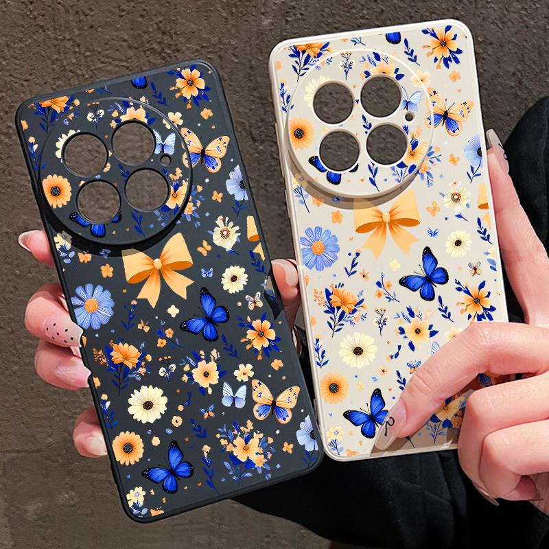 Husă cu Model Floral Fluture Albastru Pentru OnePlus 15 13 12 Husa Moale din Silicon TPU Rezistentă la Șocuri Pentru Oneplus Nord 5G 13R 12R 11R
