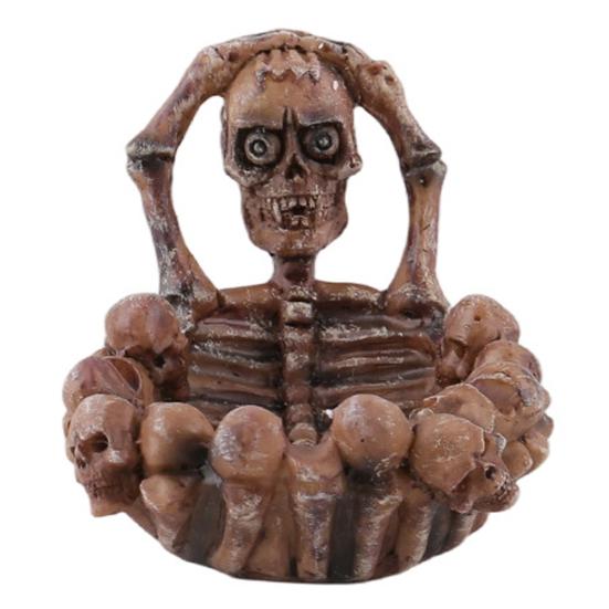Desktop Ashtray Halloween Skeleton Resin Ashtray, Heat-resistant Gothic Ash Holder, Dark Aesthetic Aliens Decorative Tray for Home Office Outdoor