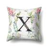 Polyester Pillowcase Green Leaf Decorative Print Pillowcase 26 English Letter Cushion Cover
