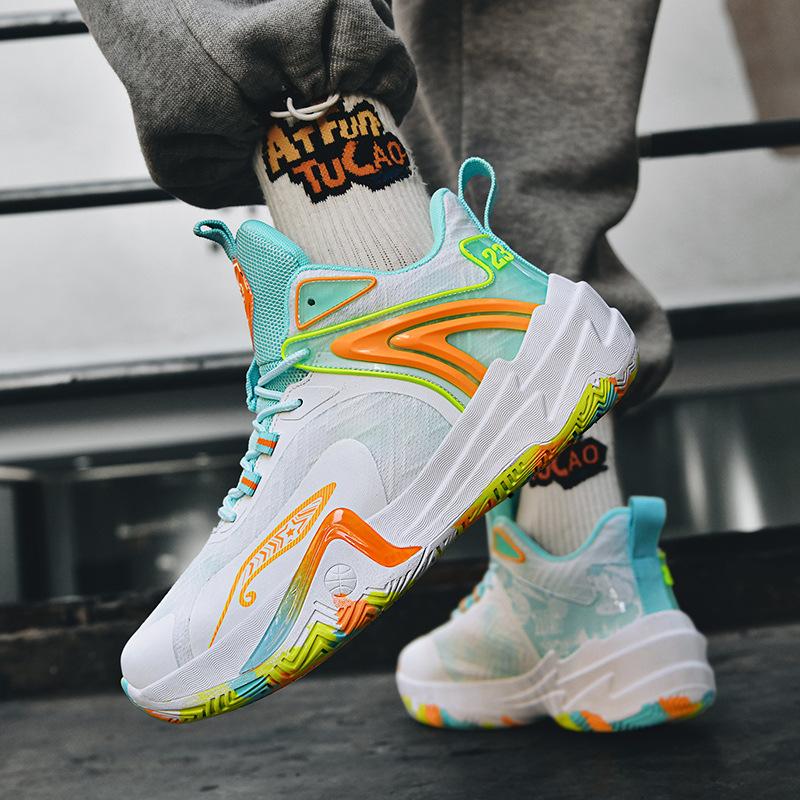 Mandarin duck basketball shoes men's and women's actual boots mesh cement floor indoor and outdoor student youth training sports shoes