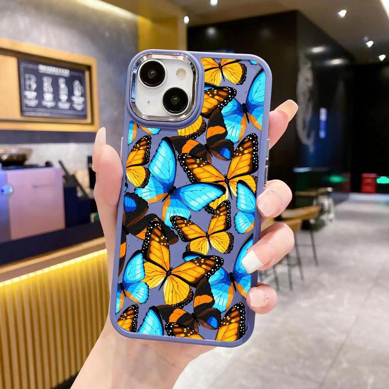 Animal Chromatic Colour Butterfly Print Silicone Phone Case For iPhone 13 12 Mini 11 Pro Max 16 15 14 Plus Pro Max XR XS X Cover