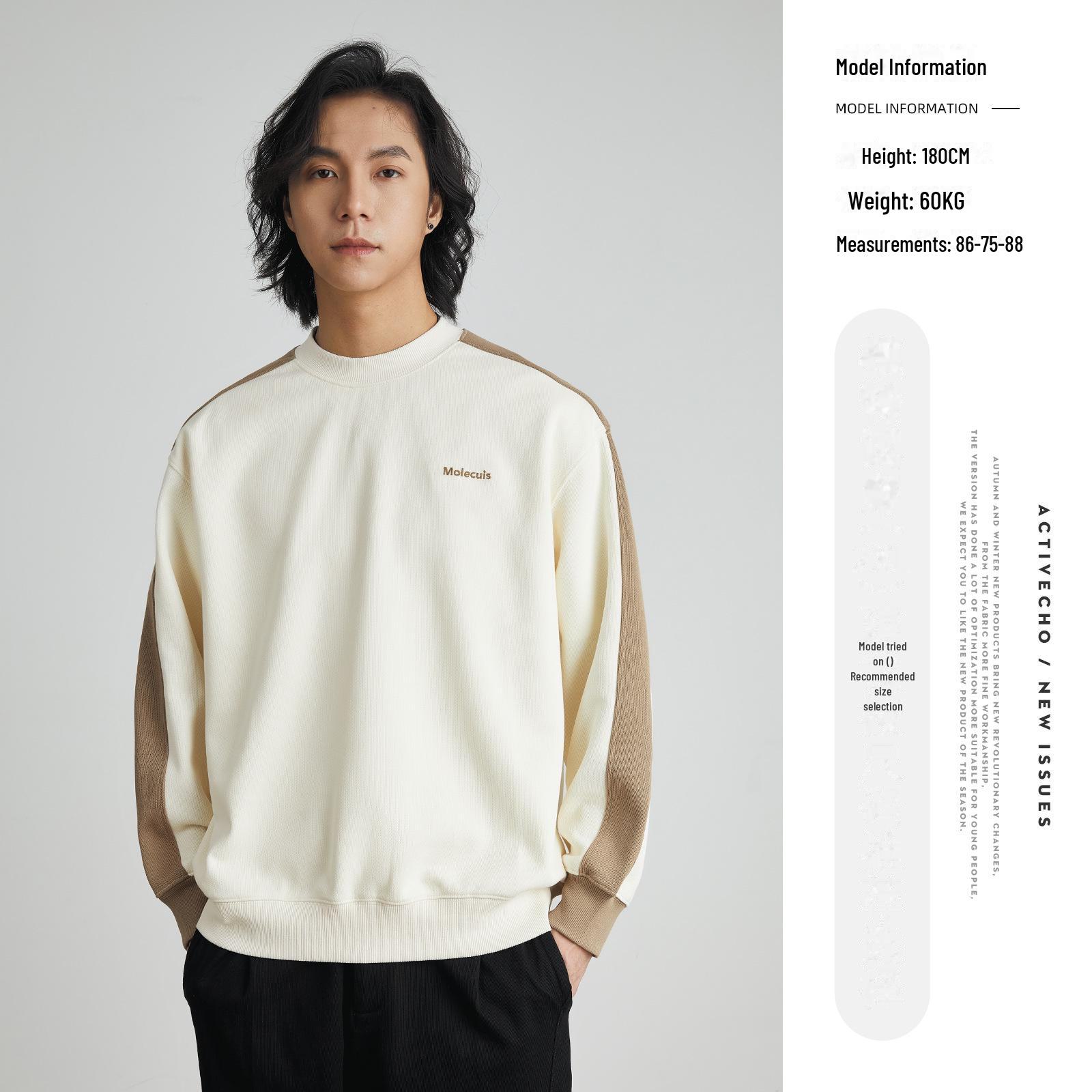 

Мужской свитер-пуловер Yizhi с вышивкой и рукавами реглан, топ с длинными рукавами и круглым вырезом для весны и осени. L абрикосовый