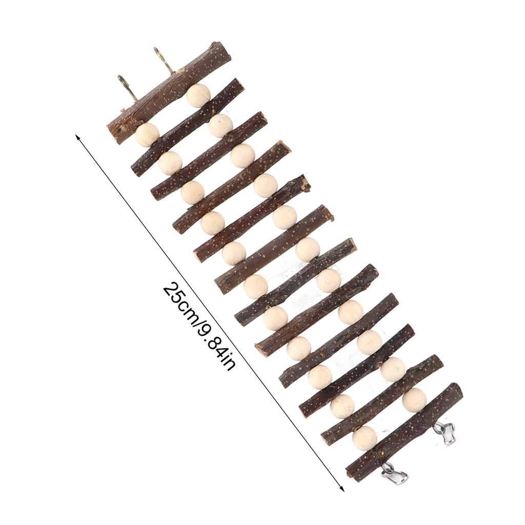 Hamster Wooden Ladder Bendable Climbing Ladder Chew Toy with Beads for Hamsters Golden Bears Small Pets