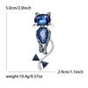 Glass Cat Brooch for Women Rhinestone Animal Kitten Lapel Pins Party Accessories