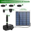 1,8W geteilte Solar-Wasserspringbrunnen, leistungsstarke Wasserpumpe, mit 6 Düsen und Filter, DIY-Wasserspiele, DIY-Vogelbad Gartenteich