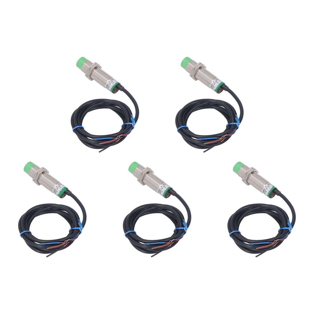 5Pcs Inductive Proximity Sensor PNP Normally Open Short Circuit Protection M18 Proximity Switch
