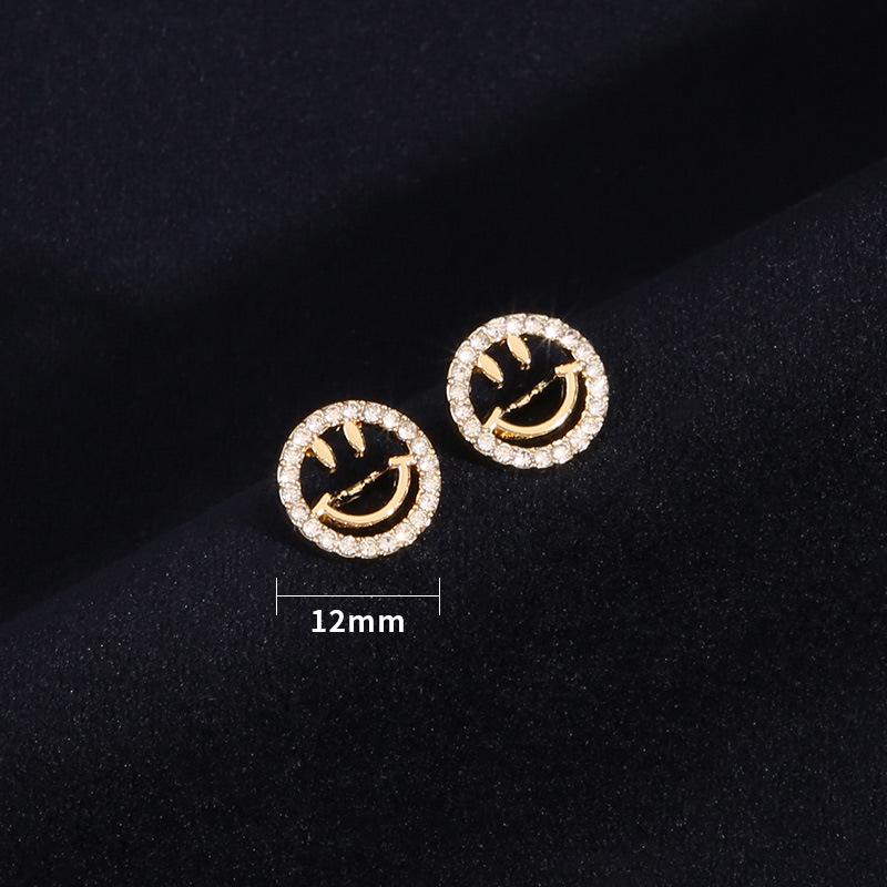 Diamond Shirt Buttons Smiley Four-Leaf Clover Clothes Buttons Versatile Metal Shirt Cardigan High-End Buttons