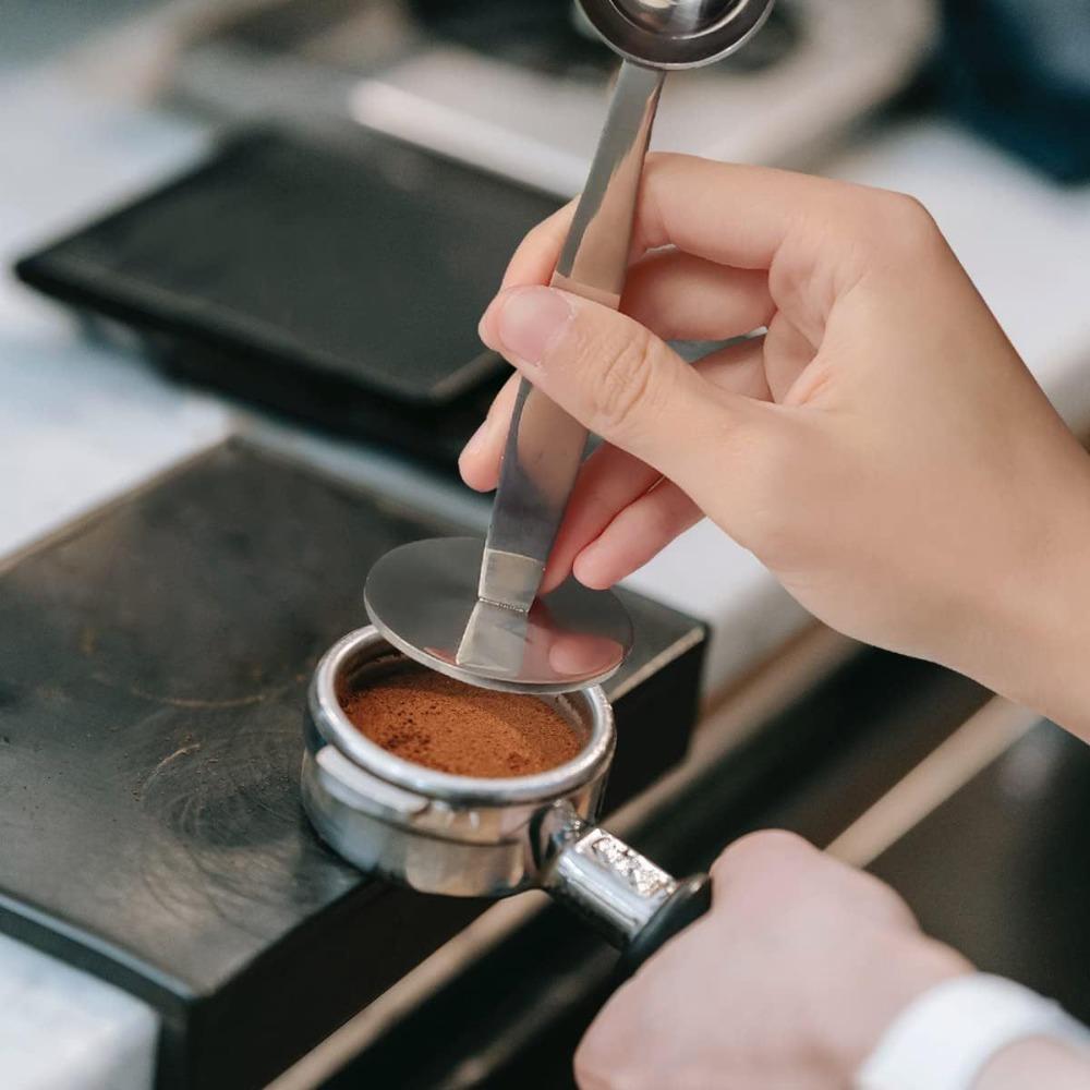 4-Piece Stainless Steel Coffee Accessory Set - Double-Head Spoon, Measuring Spoon, Latte Needle, Tamper Spoon for Home Barista/Coffee Shop, YJKJ-004